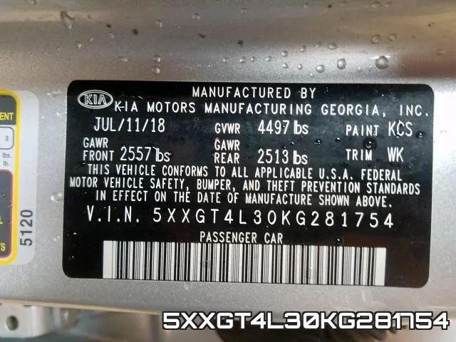 5XXGT4L30KG281754 фото 2