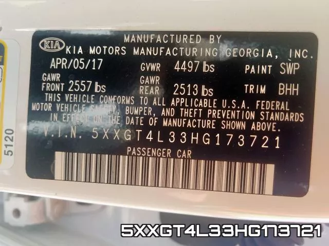5XXGT4L33HG173721 фото 2