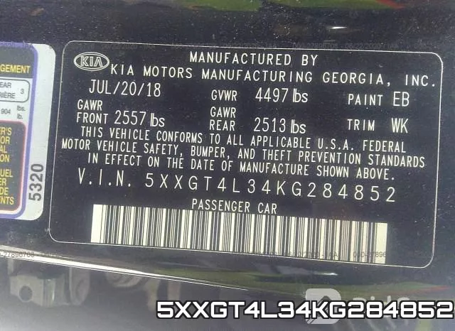 5XXGT4L34KG284852 фото 10