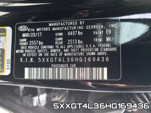 5XXGT4L36HG169436 фото 2