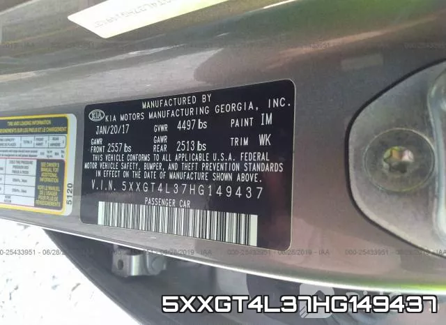 5XXGT4L37HG149437 фото 10