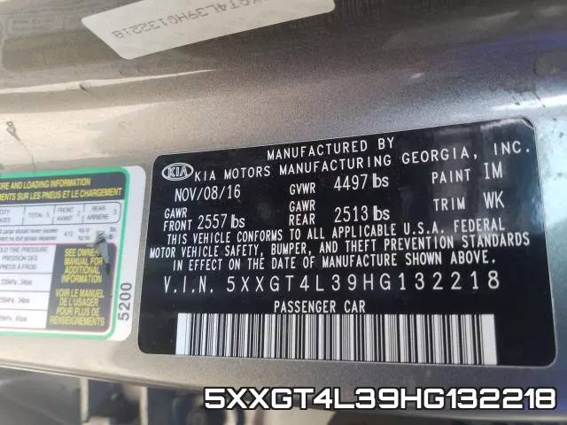 5XXGT4L39HG132218 фото 2