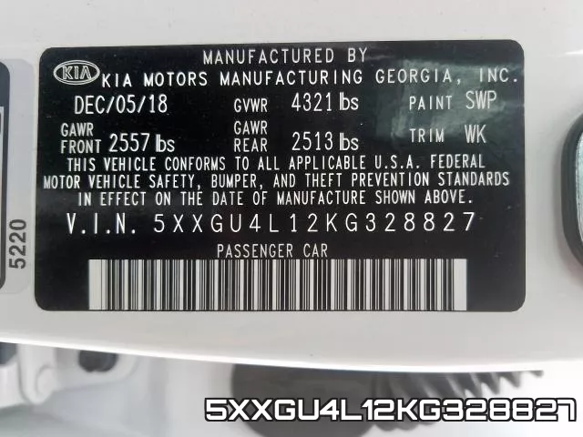 5XXGU4L12KG328827 фото 2