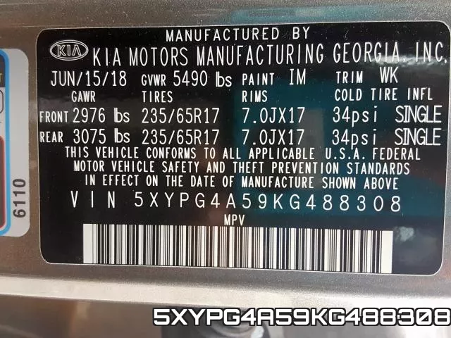 5XYPG4A59KG488308 фото 2