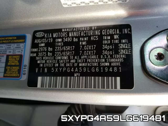 5XYPG4A59LG619481 фото 2