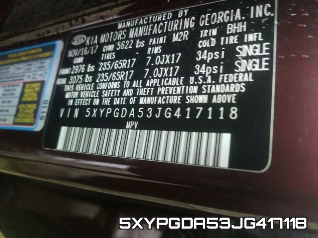 5XYPGDA53JG417118 фото 2
