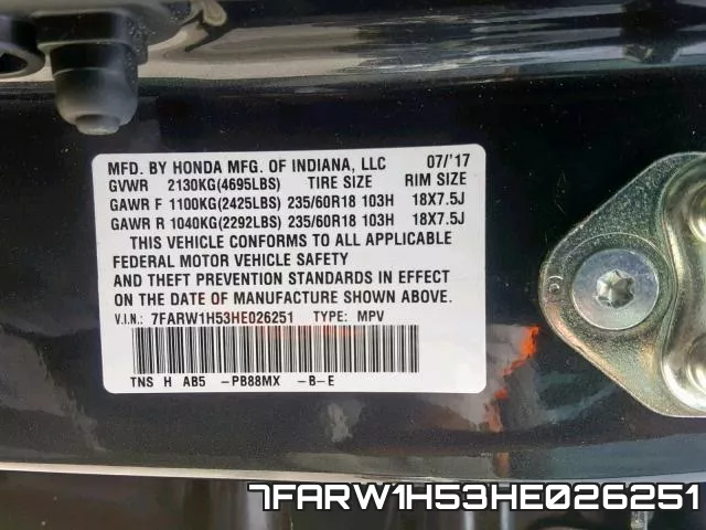 7FARW1H53HE026251 фото 2