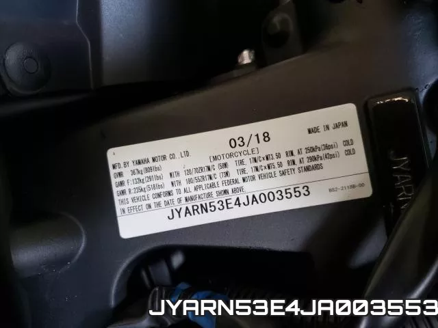 JYARN53E4JA003553 фото 2