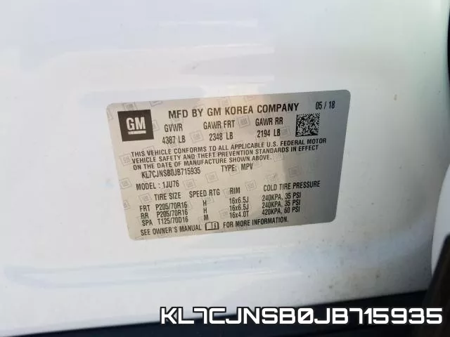 KL7CJNSB0JB715935 фото 2