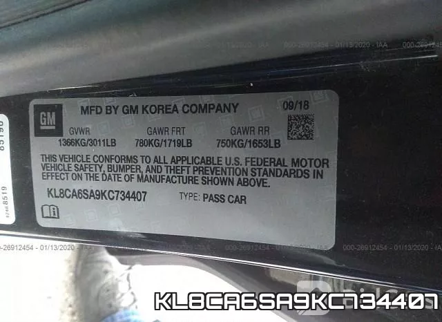KL8CA6SA9KC734407 фото 10