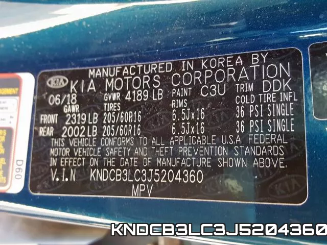 KNDCB3LC3J5204360 фото 2