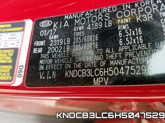 KNDCB3LC6H5047529 фото 2