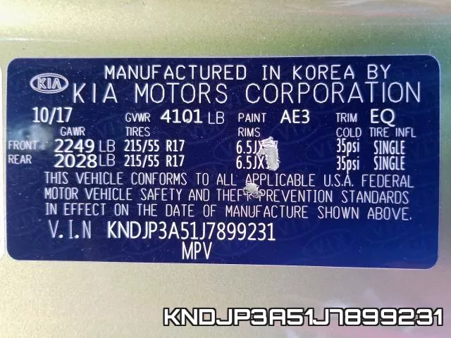 KNDJP3A51J7899231 фото 2