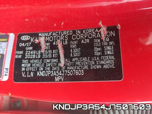 KNDJP3A54J7507603 фото 2