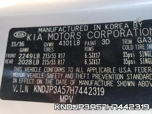 KNDJP3A57H7442319 фото 2