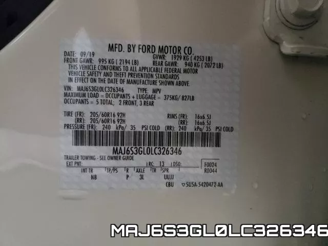 MAJ6S3GL0LC326346 фото 2