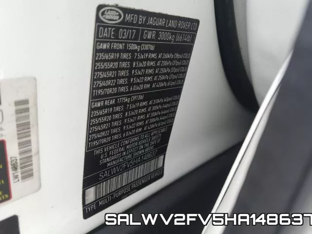 SALWV2FV5HA148637 фото 2
