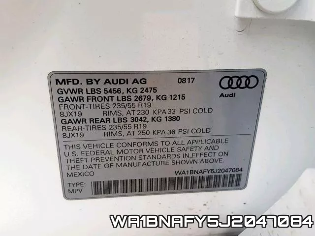 WA1BNAFY5J2047084 фото 2
