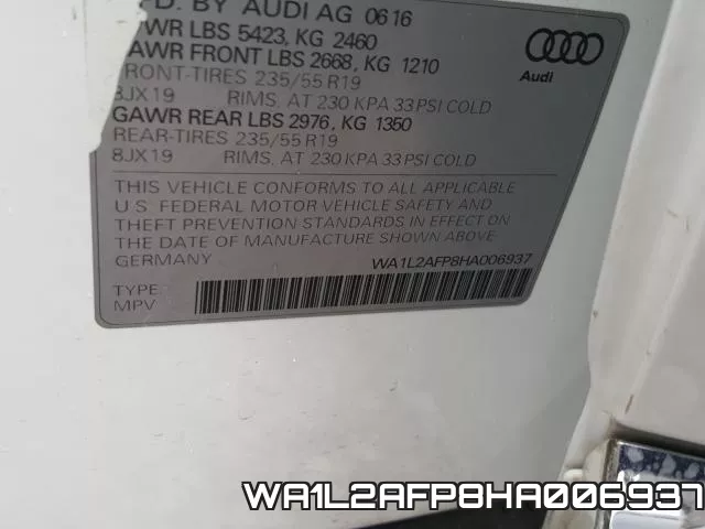 WA1L2AFP8HA006937 фото 2