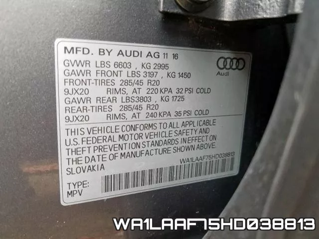 WA1LAAF75HD038813 фото 2