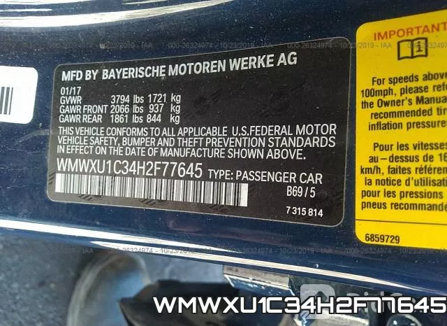 WMWXU1C34H2F77645 фото 10