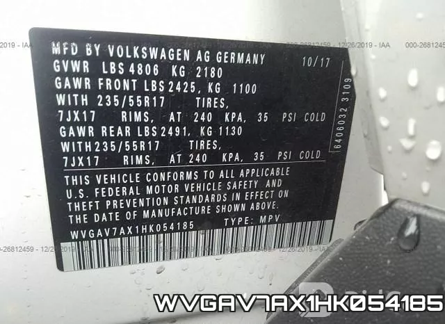 WVGAV7AX1HK054185 фото 10
