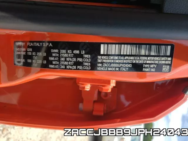 ZACCJBBB9JPH24043 фото 2
