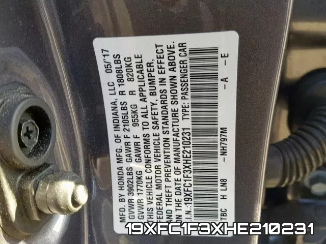 19XFC1F3XHE210231 фото 2