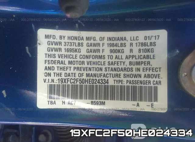 19XFC2F50HE024334 фото 10