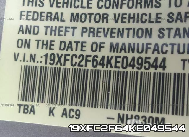 19XFC2F64KE049544 фото 10