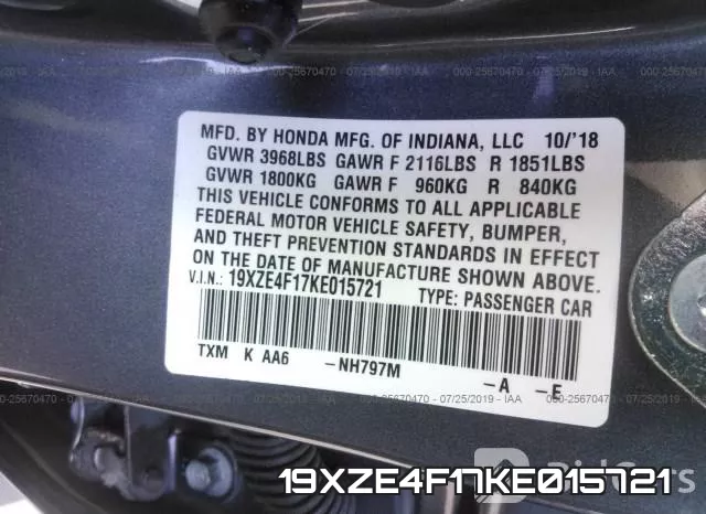 19XZE4F17KE015721 фото 10