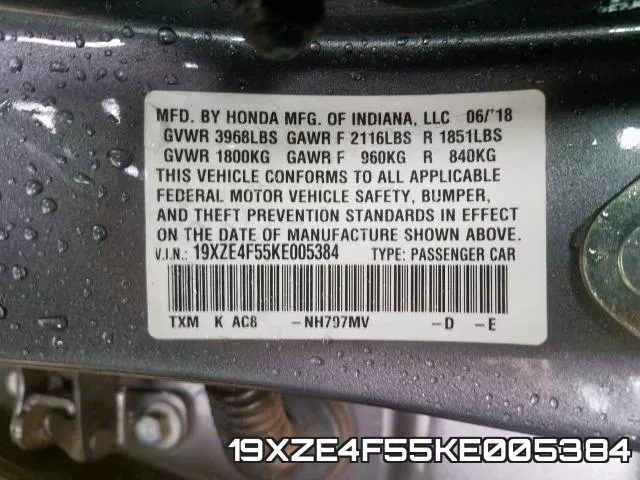 19XZE4F55KE005384 фото 2