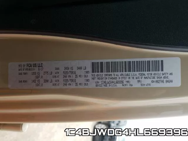 1C4BJWDG4HL669396 фото 2