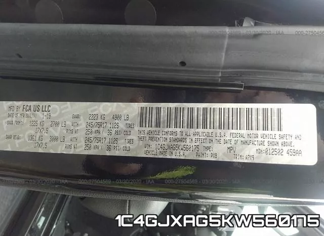 1C4GJXAG5KW560175 фото 10