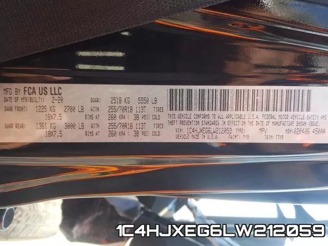 1C4HJXEG6LW212059 фото 2