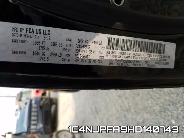 1C4NJPFA9HD140743 фото 2