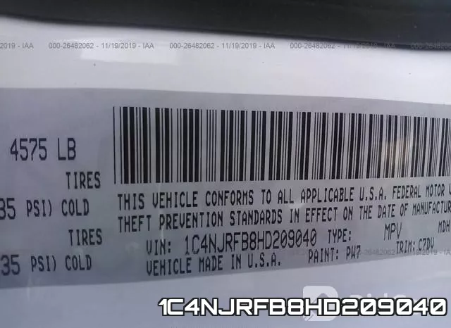 1C4NJRFB8HD209040 фото 10