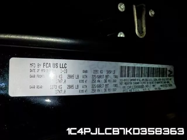 1C4PJLCB7KD358363 фото 2