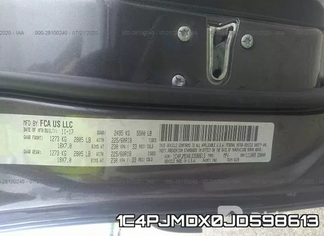 1C4PJMDX0JD598613 фото 10