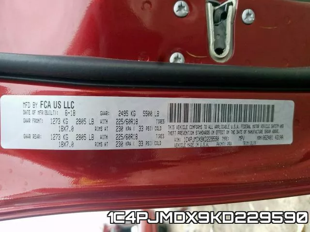1C4PJMDX9KD229590 фото 2
