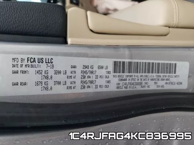 1C4RJFAG4KC836995 фото 2