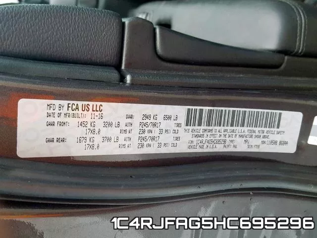 1C4RJFAG5HC695296 фото 2