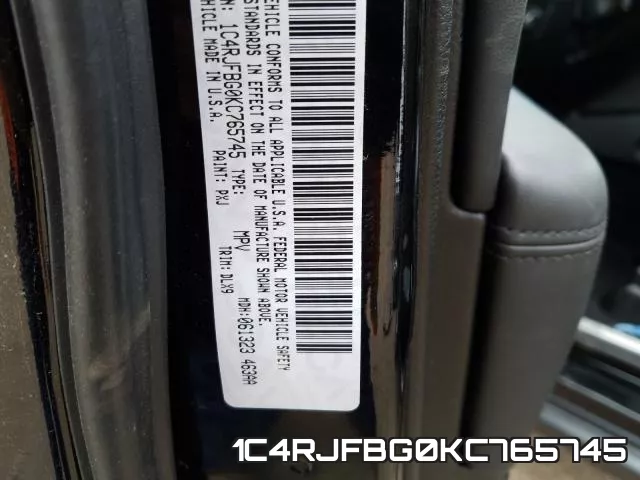 1C4RJFBG0KC765745 фото 2