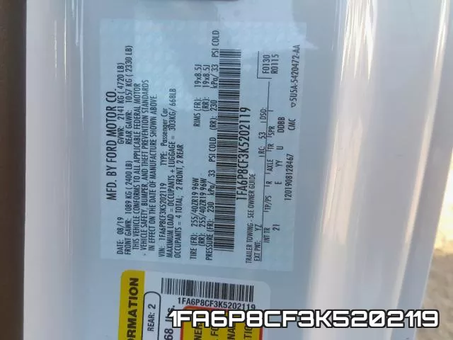 1FA6P8CF3K5202119 фото 2