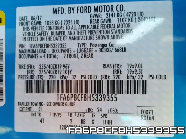 1FA6P8CF8H5339355 фото 2
