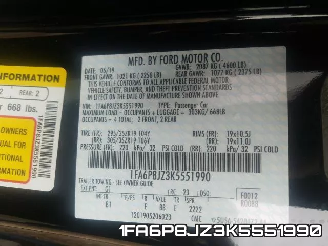 1FA6P8JZ3K5551990 фото 2