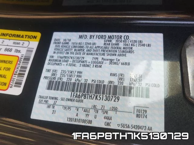1FA6P8TH7K5130729 фото 2