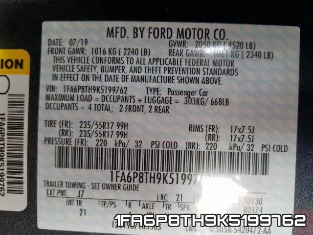 1FA6P8TH9K5199762 фото 2