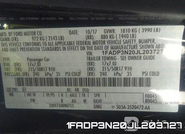 1FADP3N20JL203727 фото 10
