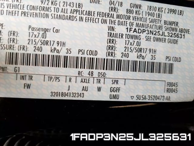 1FADP3N25JL325631 фото 2